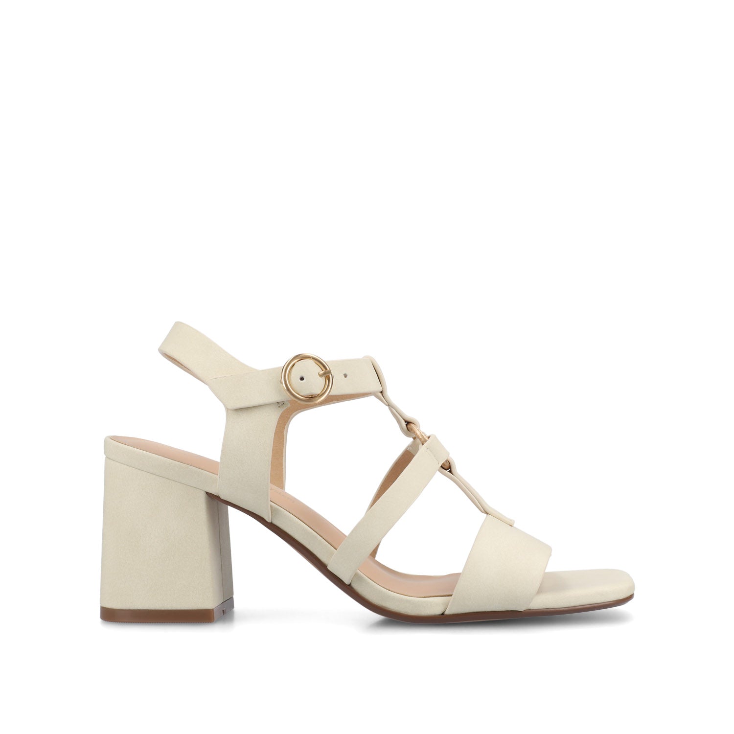 MERISOL ANKLE STRAP HEELS - Bone