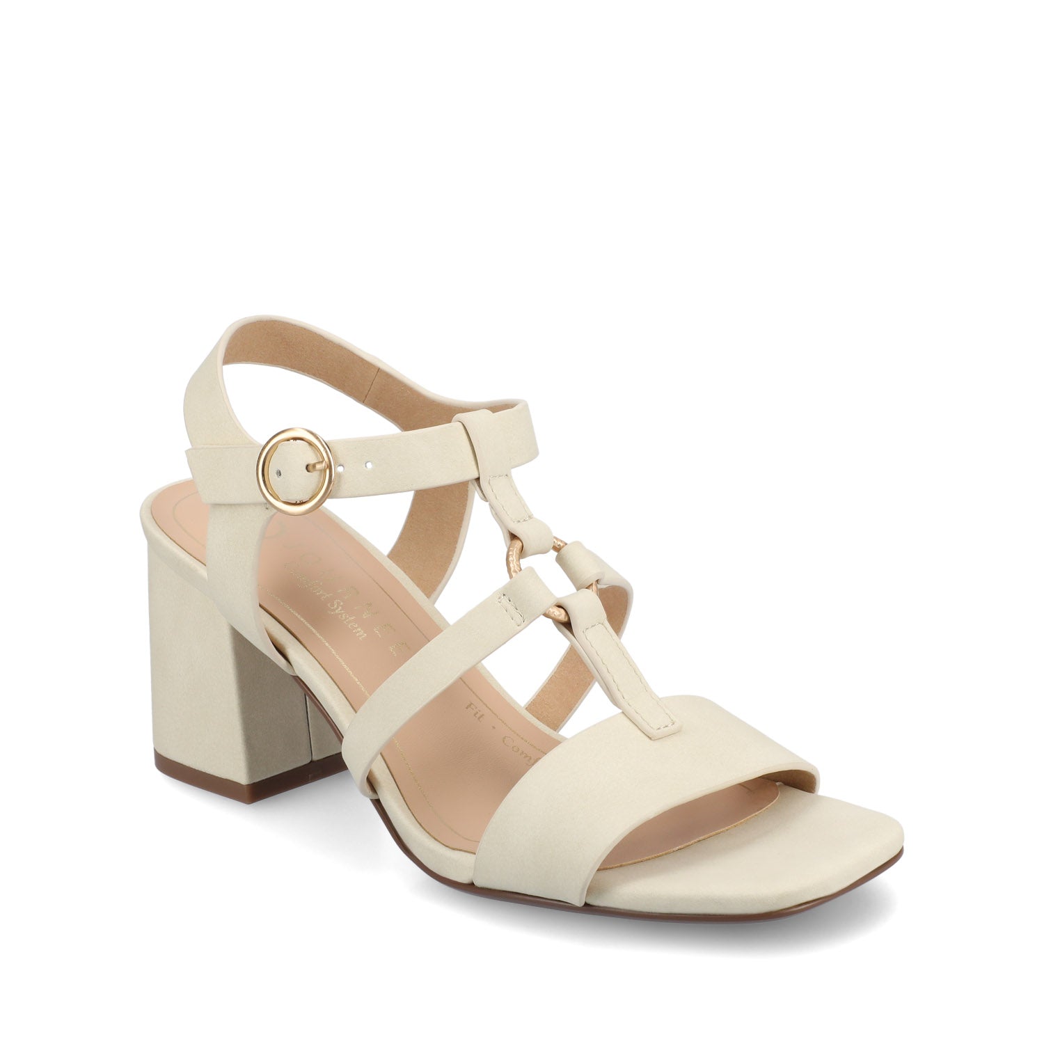 MERISOL ANKLE STRAP HEELS - Bone