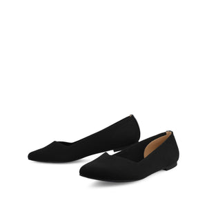 MINNAH BALLET FLATS IN KNIT FABRIC - Black Knit
