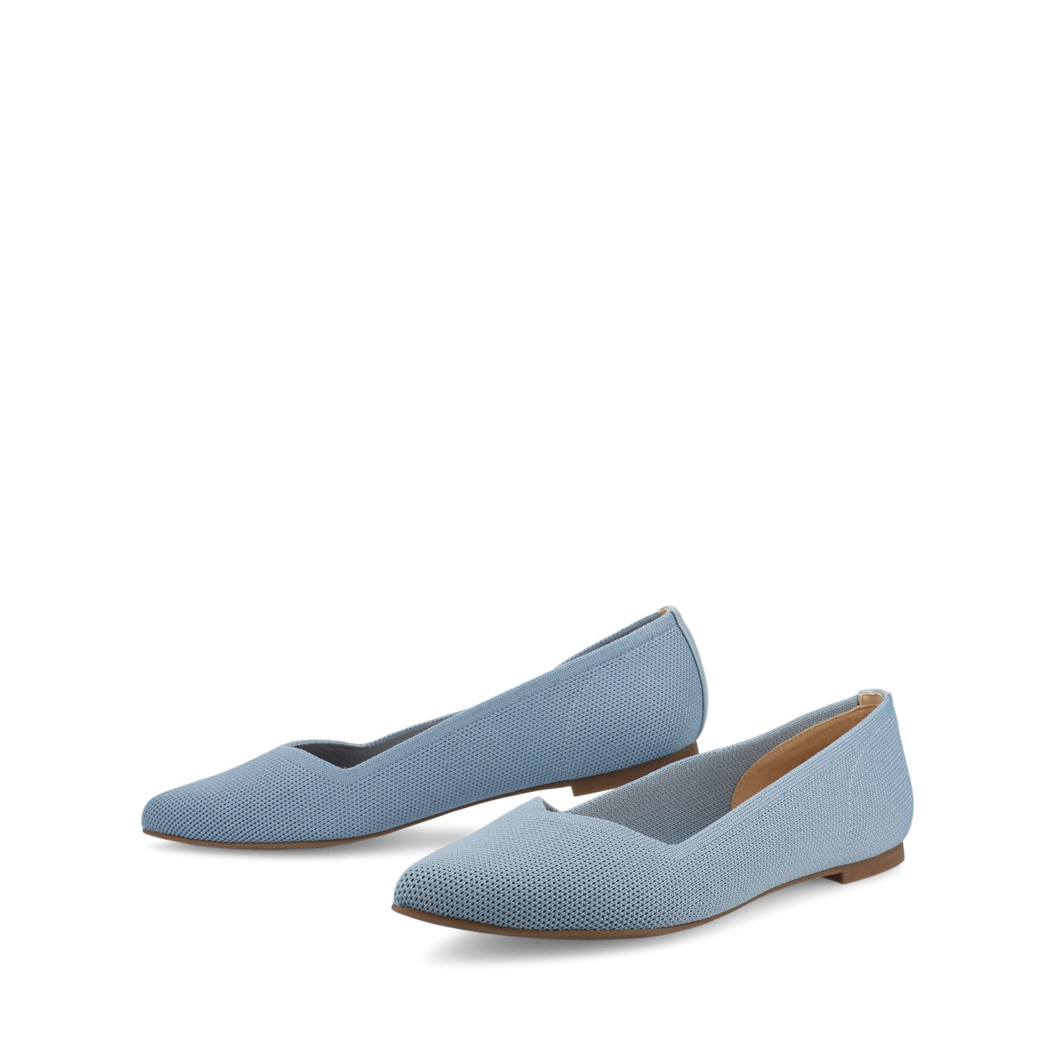 MINNAH BALLET FLATS IN KNIT FABRIC - Blue Knit