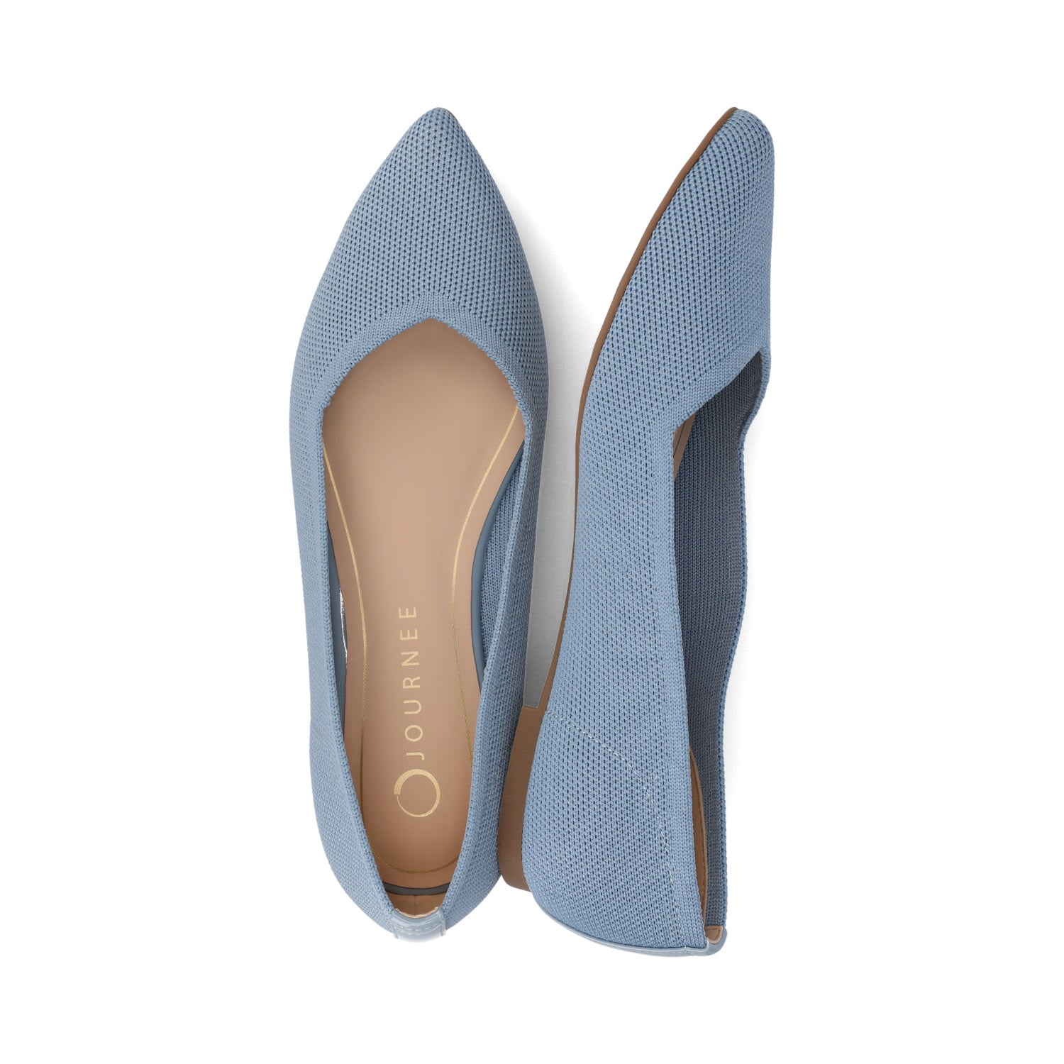 MINNAH BALLET FLATS IN KNIT FABRIC - Blue Knit