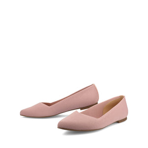 MINNAH BALLET FLATS IN KNIT FABRIC - Pink Knit