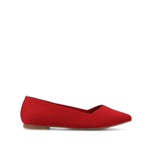 MINNAH BALLET FLATS IN KNIT FABRIC - Red Knit