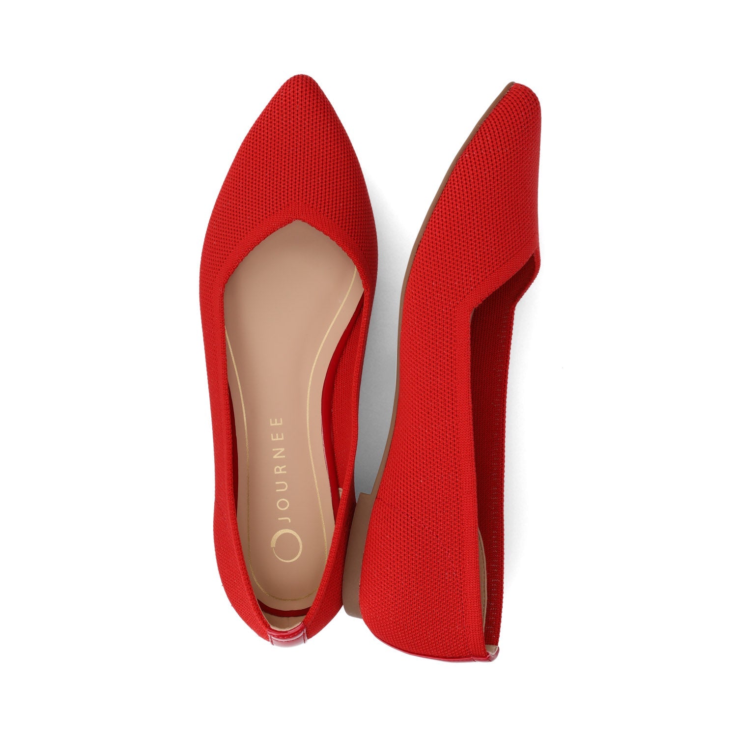 MINNAH BALLET FLATS IN KNIT FABRIC - Red Knit