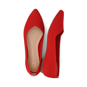 MINNAH BALLET FLATS IN KNIT FABRIC - Red Knit