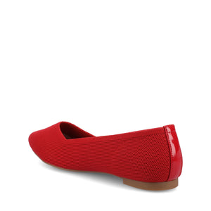 MINNAH BALLET FLATS IN KNIT FABRIC - Red Knit