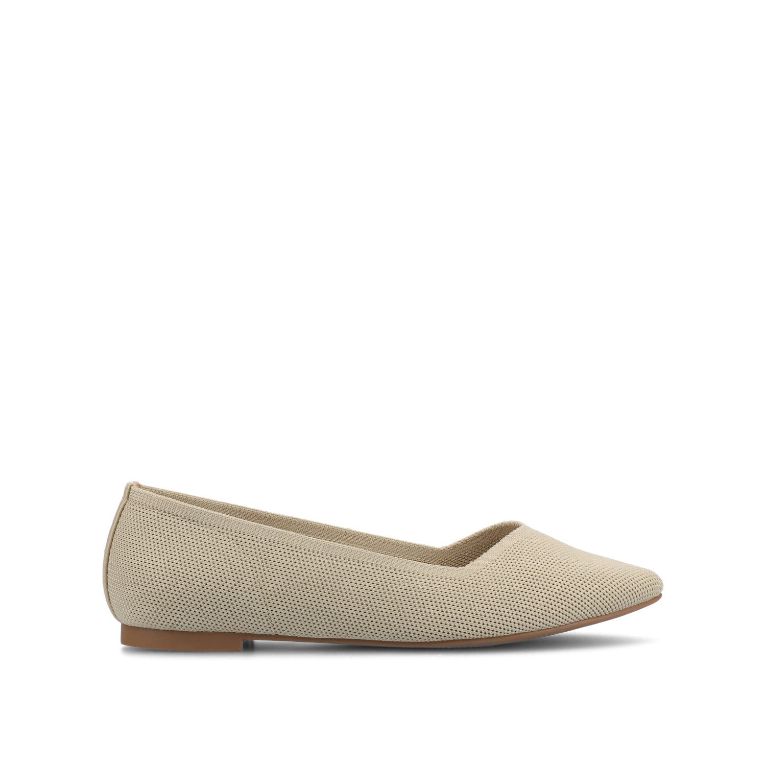 MINNAH BALLET FLATS IN KNIT FABRIC - Taupe Knit