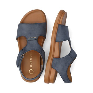 MIRA T-STRAP SANDALS - Blue