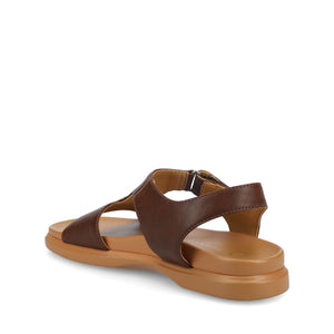 MIRA T-STRAP SANDALS - Brown