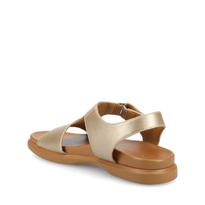 MIRA T-STRAP SANDALS - Champagne