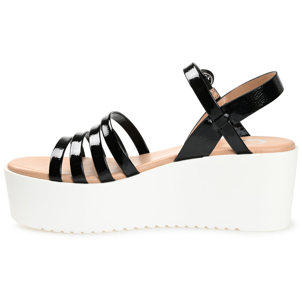 MIRAGGE PLATFORM SANDALS IN FAUX LEATHER