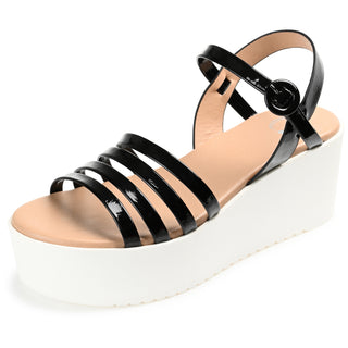 MIRAGGE PLATFORM SANDALS IN FAUX LEATHER