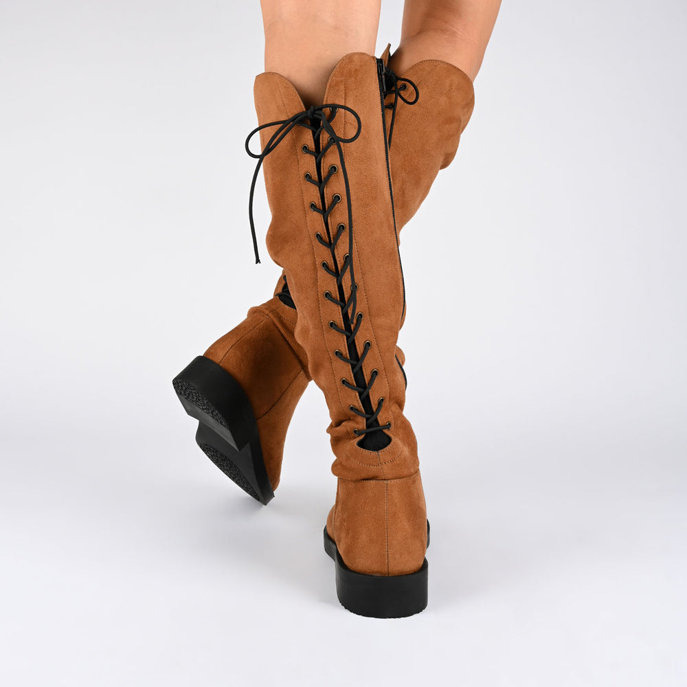 MIRINDA KNEE HIGH BOOTS IN WIDE-CALF