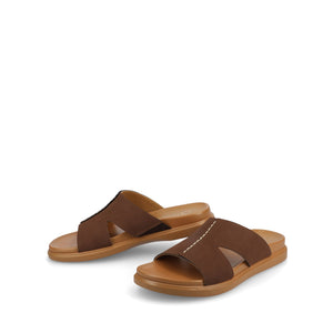 MISEY SINGLE BAND SLIP ON SANDALS - Brown