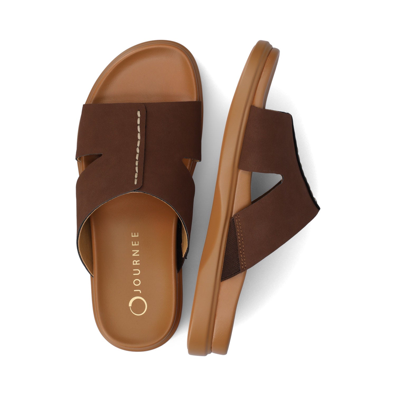 MISEY SINGLE BAND SLIP ON SANDALS - Brown