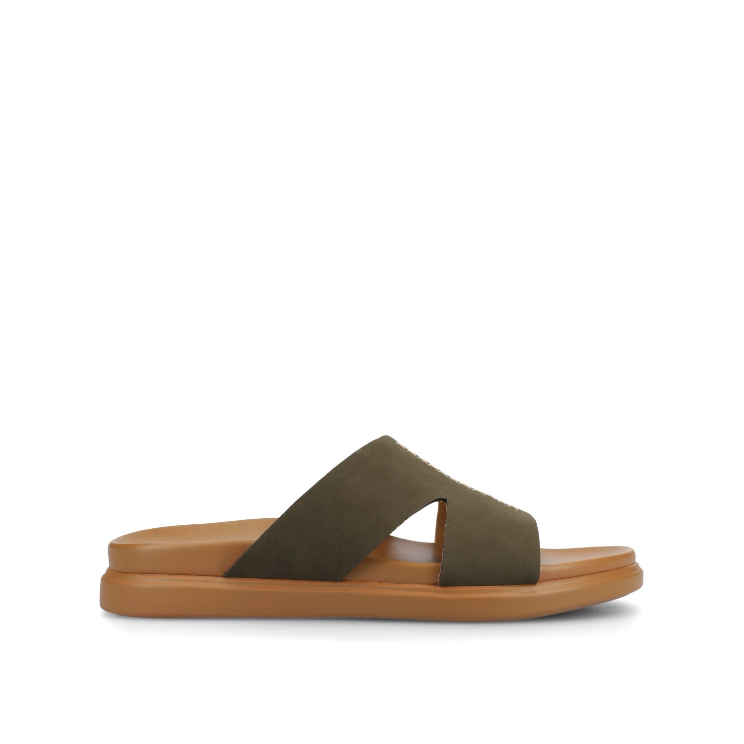 MISEY SINGLE BAND SLIP ON SANDALS - Olive