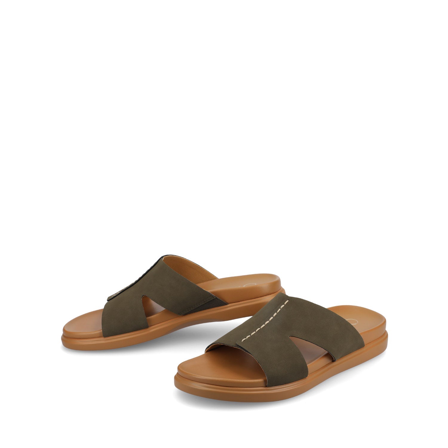 MISEY SINGLE BAND SLIP ON SANDALS - Olive