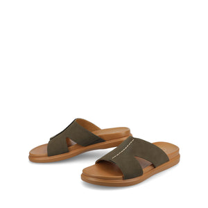 MISEY SINGLE BAND SLIP ON SANDALS - Olive