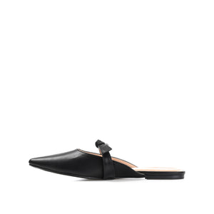 MISSIE MULED FLATS IN VEGAN LEATHER - Black