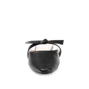 MISSIE MULED FLATS IN VEGAN LEATHER - Black