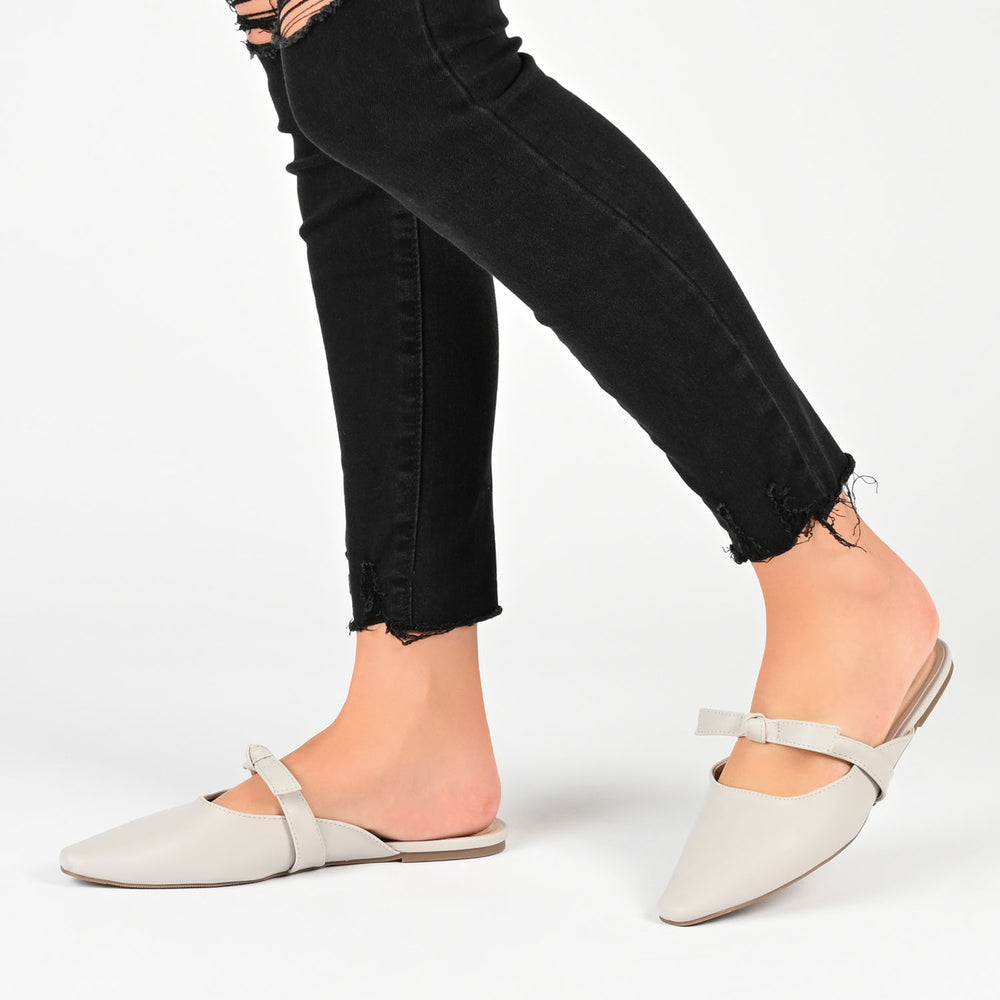 MISSIE MULED FLATS IN FAUX LEATHER