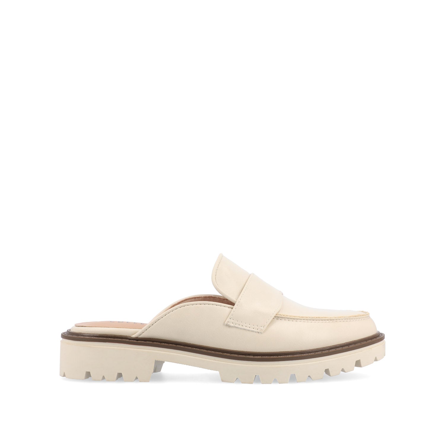 MIYCAH MULED LOAFER FLATS IN FAUX SUEDE - Beige