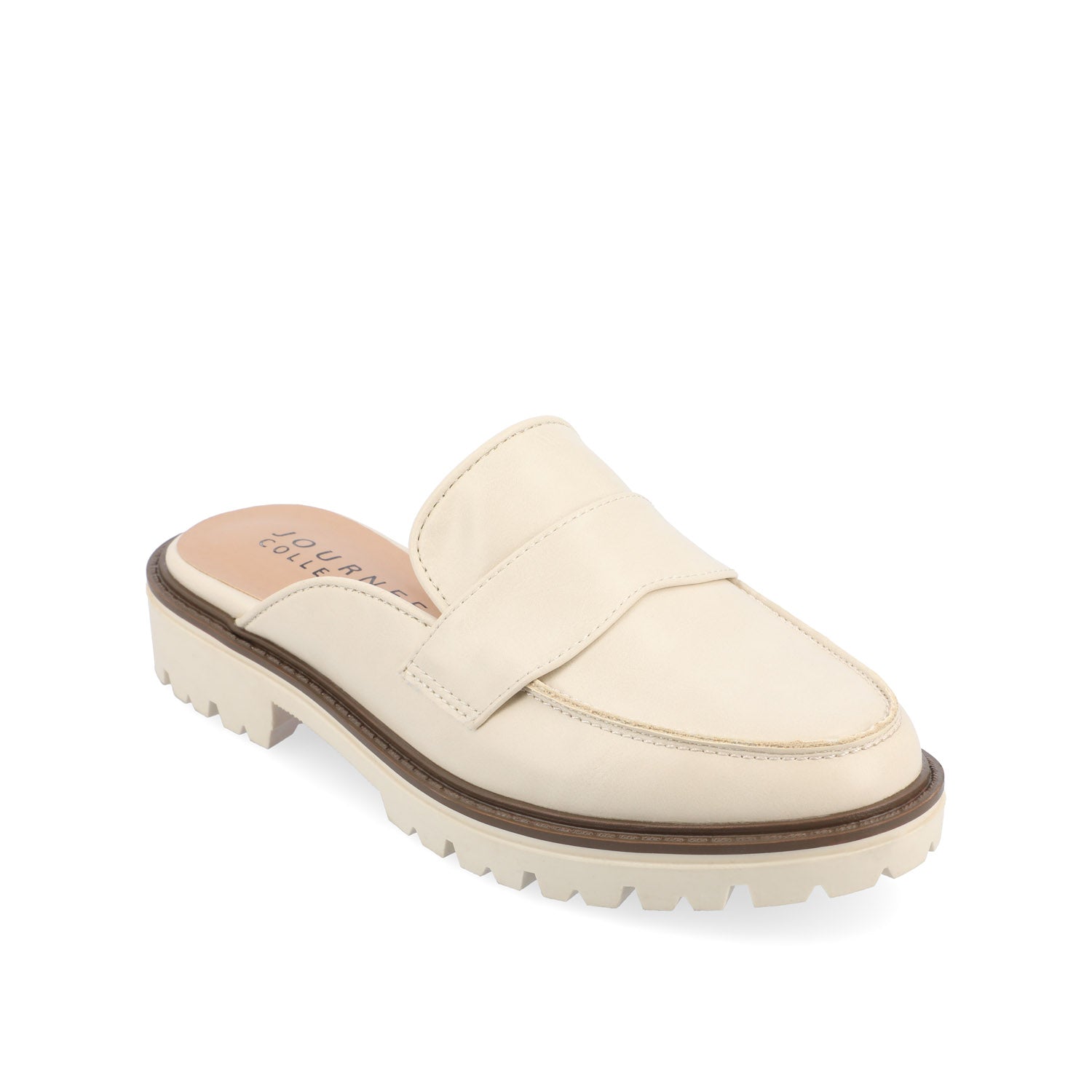 MIYCAH MULED LOAFER FLATS IN FAUX SUEDE - Beige