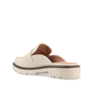 MIYCAH MULED LOAFER FLATS IN FAUX SUEDE - Beige