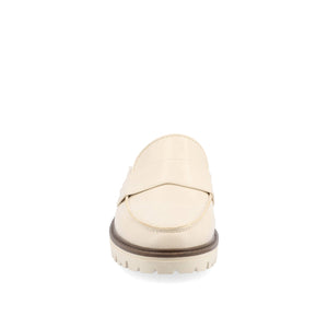 MIYCAH MULED LOAFER FLATS IN FAUX SUEDE - Beige