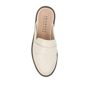 MIYCAH MULED LOAFER FLATS IN FAUX SUEDE - Beige