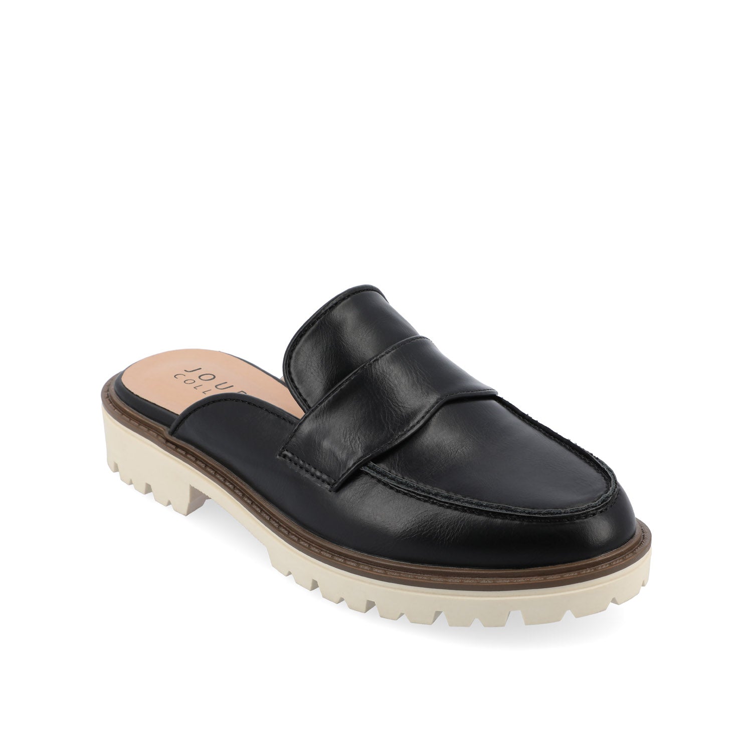 MIYCAH MULED LOAFER FLATS IN FAUX SUEDE - Black