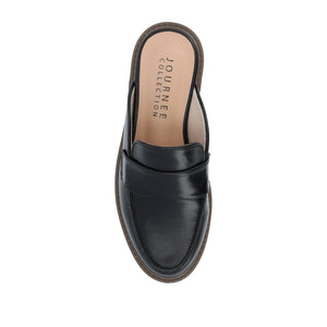 MIYCAH MULED LOAFER FLATS IN FAUX SUEDE - Black