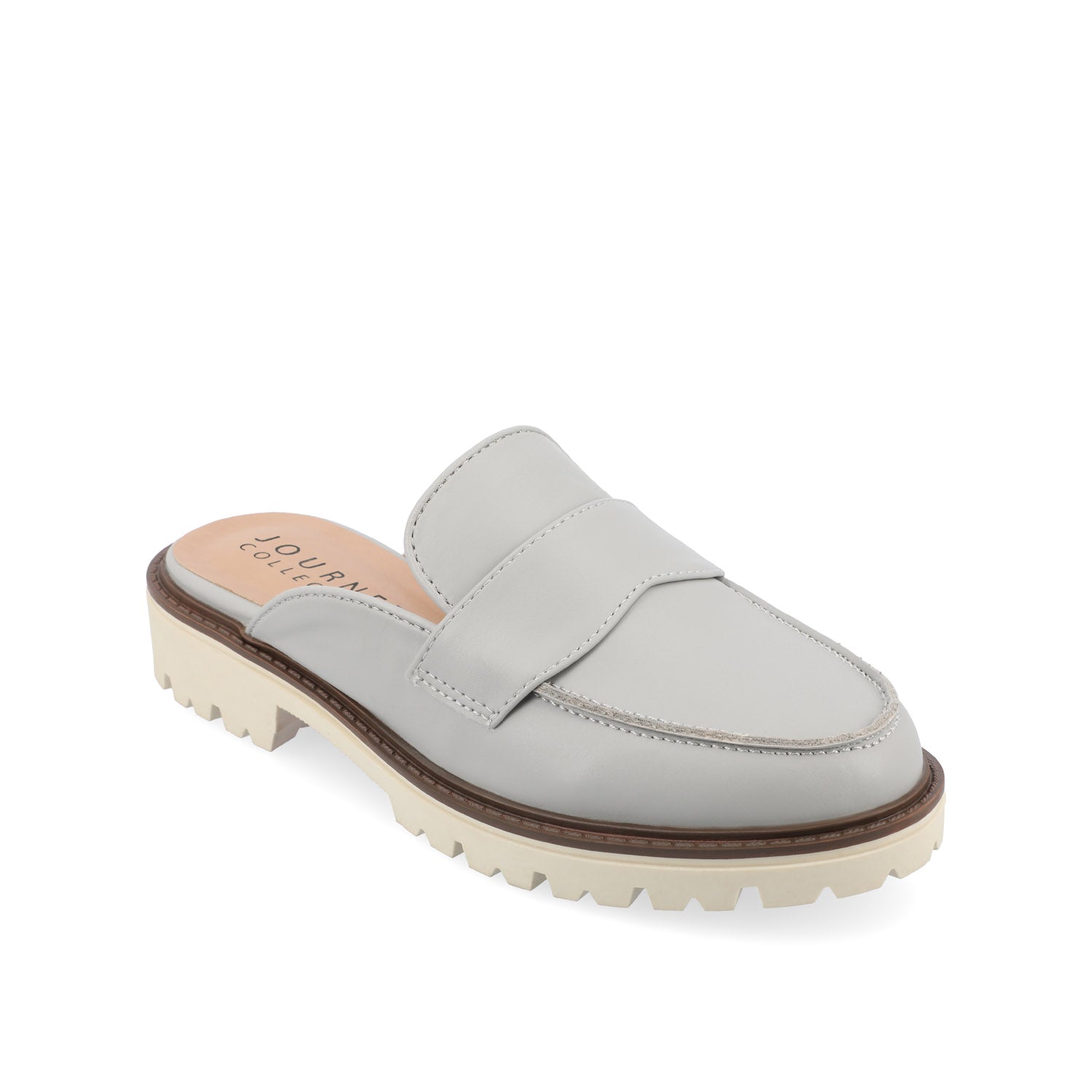 MIYCAH MULED LOAFER FLATS IN FAUX SUEDE - Grey