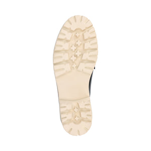 MIYCAH MULED LOAFER FLATS IN FAUX SUEDE - Black Patent