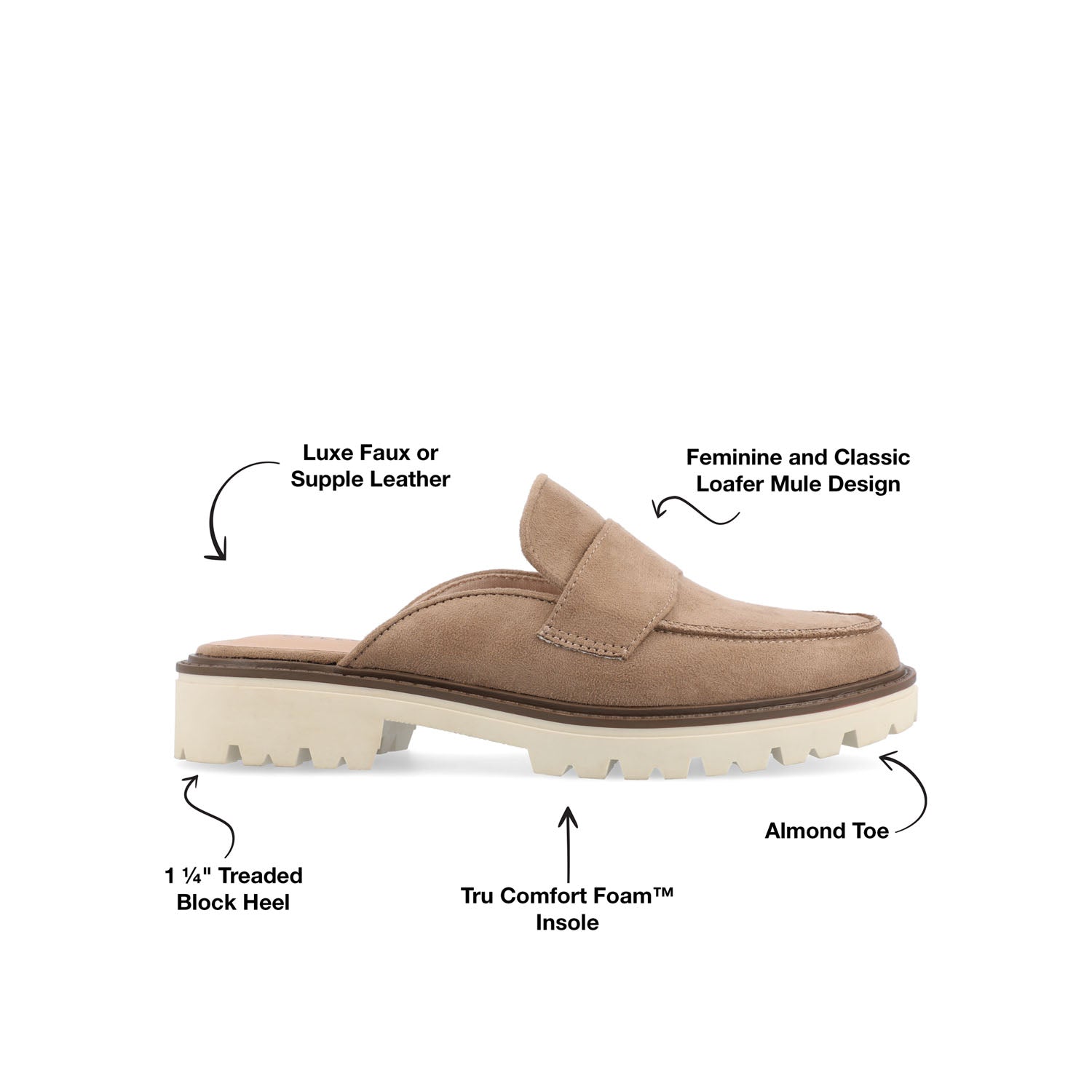 MIYCAH MULED LOAFER FLATS IN FAUX SUEDE