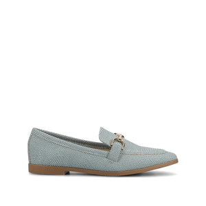MIZZA LOAFER FLATS IN VEGAN LEATHER - Blue Lizard