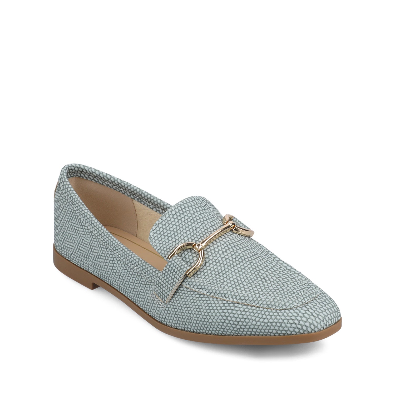 MIZZA LOAFER FLATS IN VEGAN LEATHER - Blue Lizard