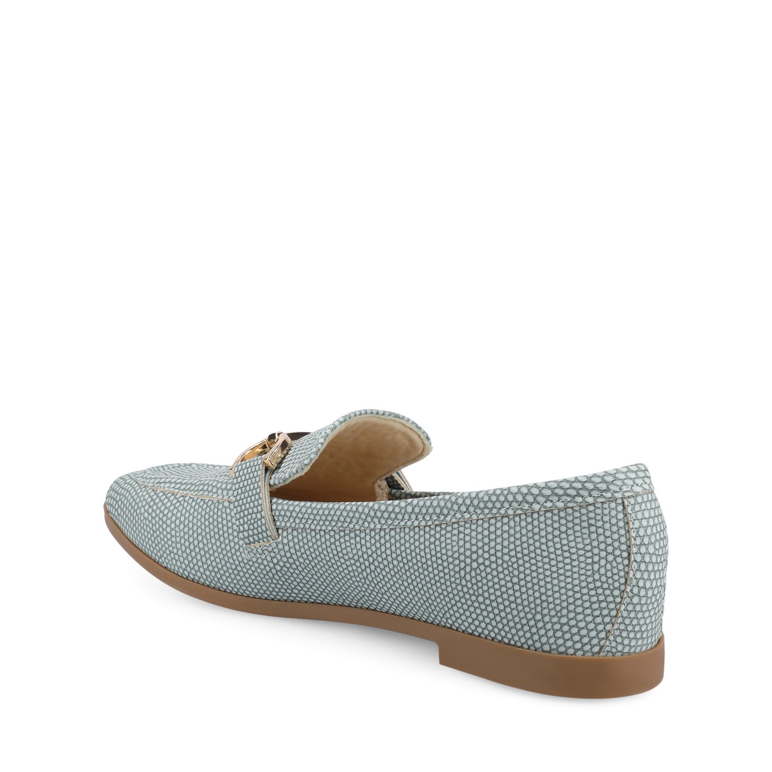 MIZZA LOAFER FLATS IN VEGAN LEATHER - Blue Lizard