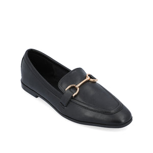 MIZZA LOAFER FLATS IN VEGAN LEATHER - Black PU