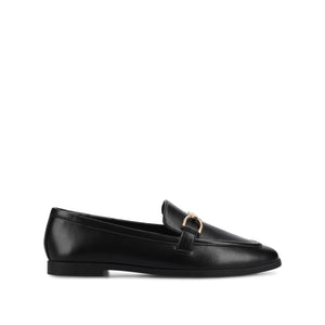 MIZZA LOAFER FLATS IN VEGAN LEATHER - Black PU