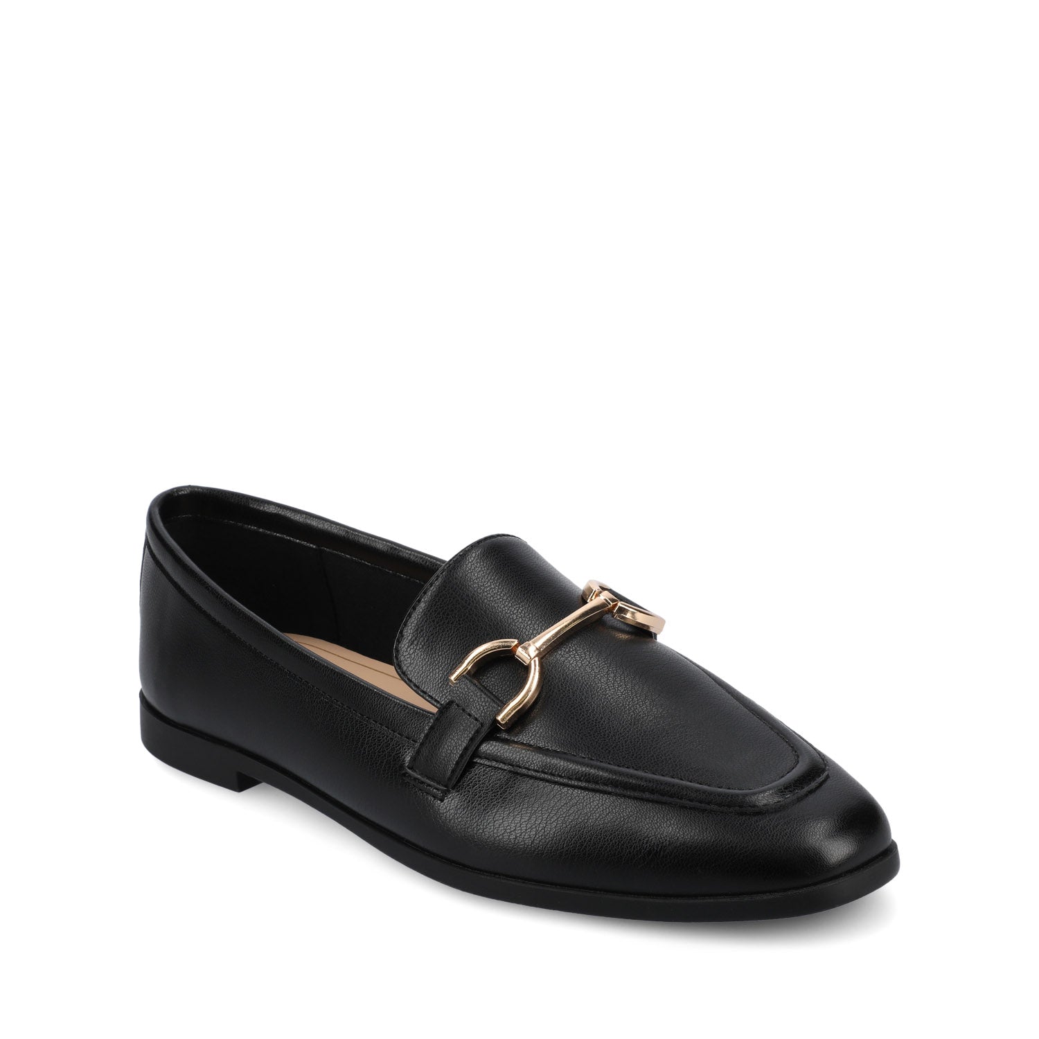 MIZZA LOAFER FLATS IN VEGAN LEATHER - Black PU