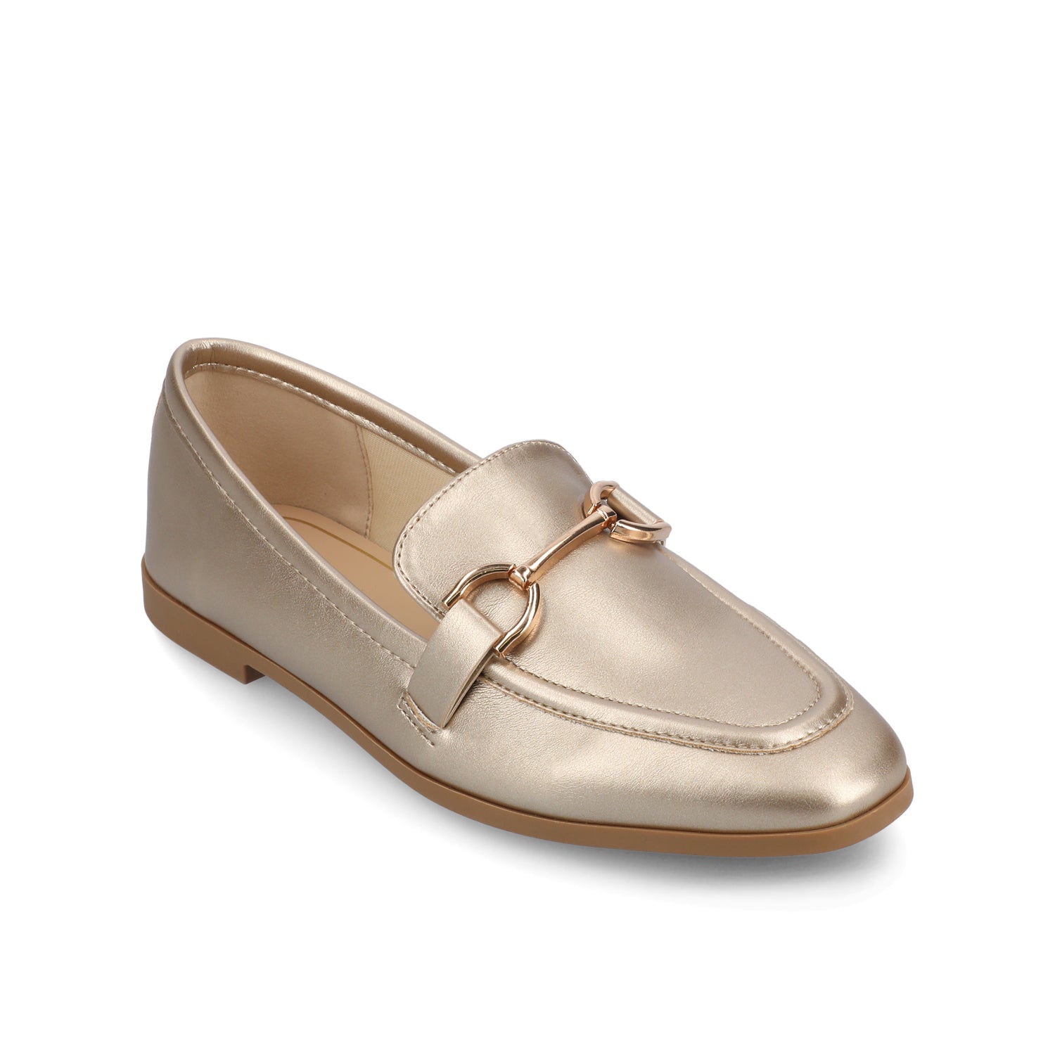 MIZZA LOAFER FLATS IN VEGAN LEATHER - Champagne PU