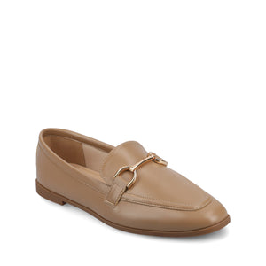 MIZZA LOAFER FLATS IN VEGAN LEATHER - Mocha PU