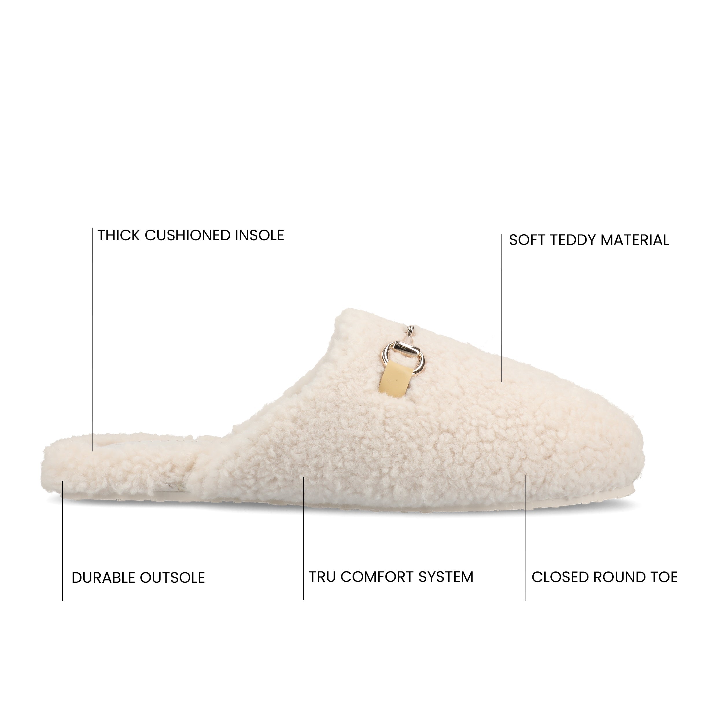 MONNROE SLIPPERS IN FAUX SHEARLING - Cream Fleece