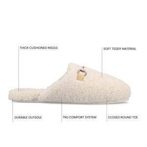 MONNROE SLIPPERS IN FAUX SHEARLING - Cream Fleece
