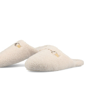 MONNROE SLIPPERS IN FAUX SHEARLING - Cream Fleece
