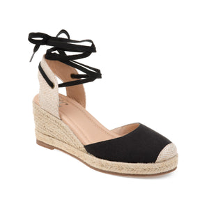 MONTE ESPADRILLE WEDGE SANDALS IN CANVAS - Black Fabric