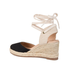 MONTE ESPADRILLE WEDGE SANDALS IN CANVAS - Black Fabric