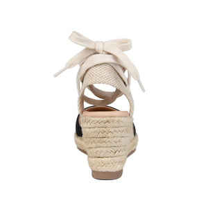 MONTE ESPADRILLE WEDGE SANDALS IN CANVAS - Black Fabric