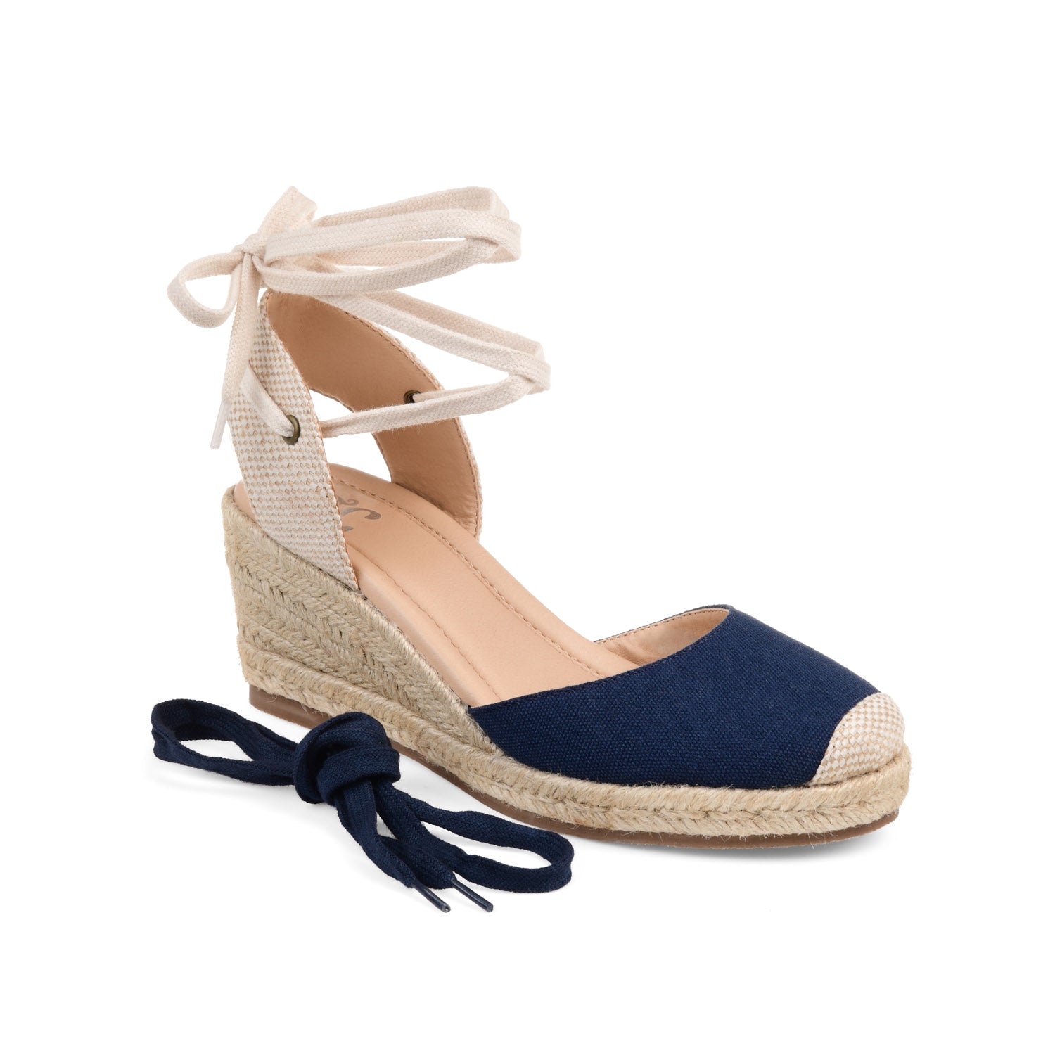 MONTE ESPADRILLE WEDGE SANDALS IN CANVAS - Navy Blue Fabric